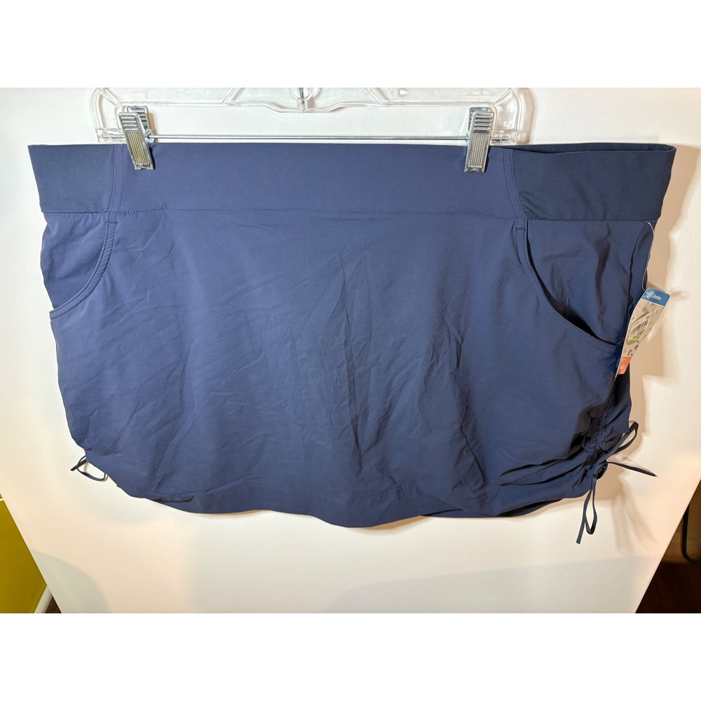 NWT Columbia Women's All Seasons Ruched Skort Plus Size 2X Navy Blue Athletic